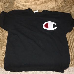 Champion Black Tee (Big Logo) Size Large